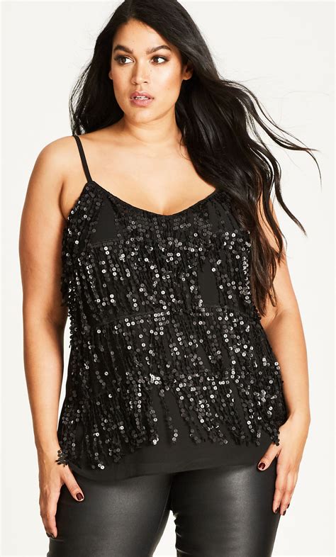 plus size sequin top